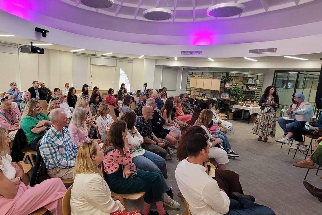 Marina speaking to a full room at the Leading with Soul book launch